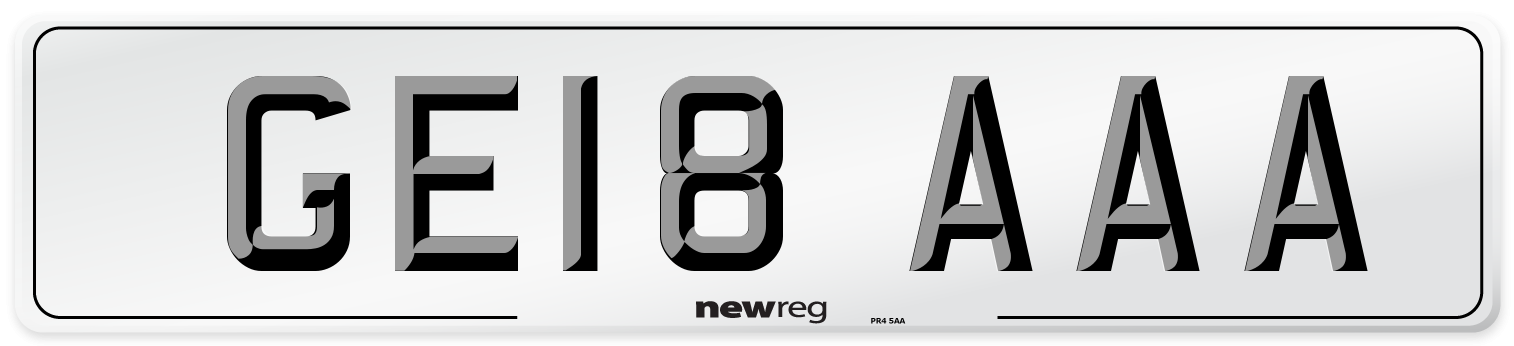 GE18 AAA Number Plate from New Reg